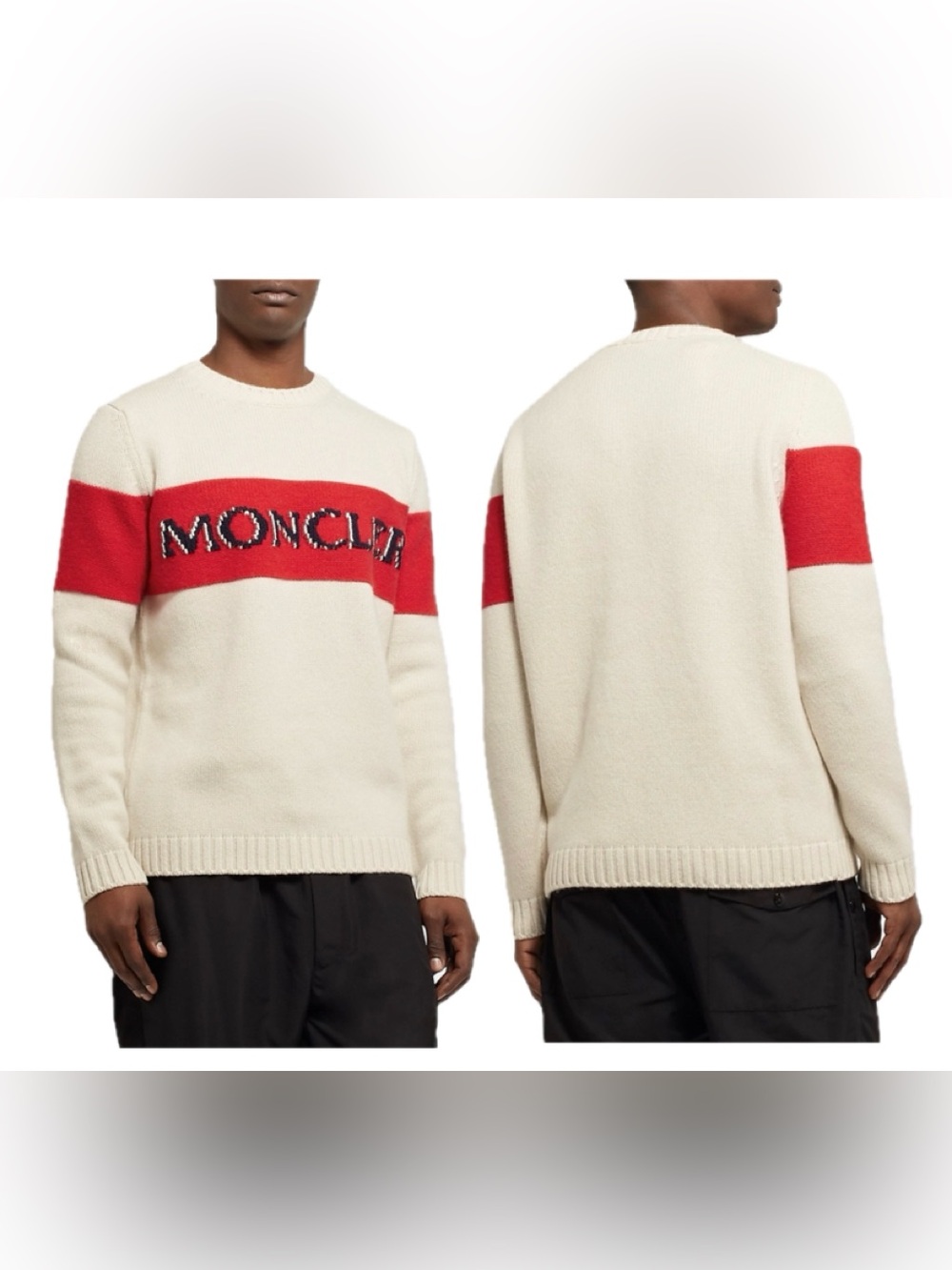 Moncler Genius 2 Moncler 1952 Logo-Embroidered Colour-Block Wool Sweater L
